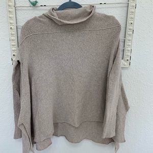 Free People Soft Tan Cowl Neck Sweater.